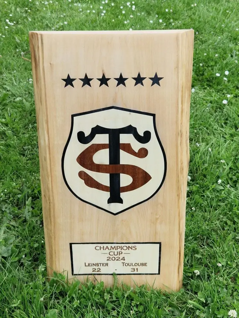 bouclier rugby sur mesure bois massif